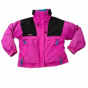 Columbia Vintage Purple Teal Ski Jacket 2-1 90s Retro Womens Medium
